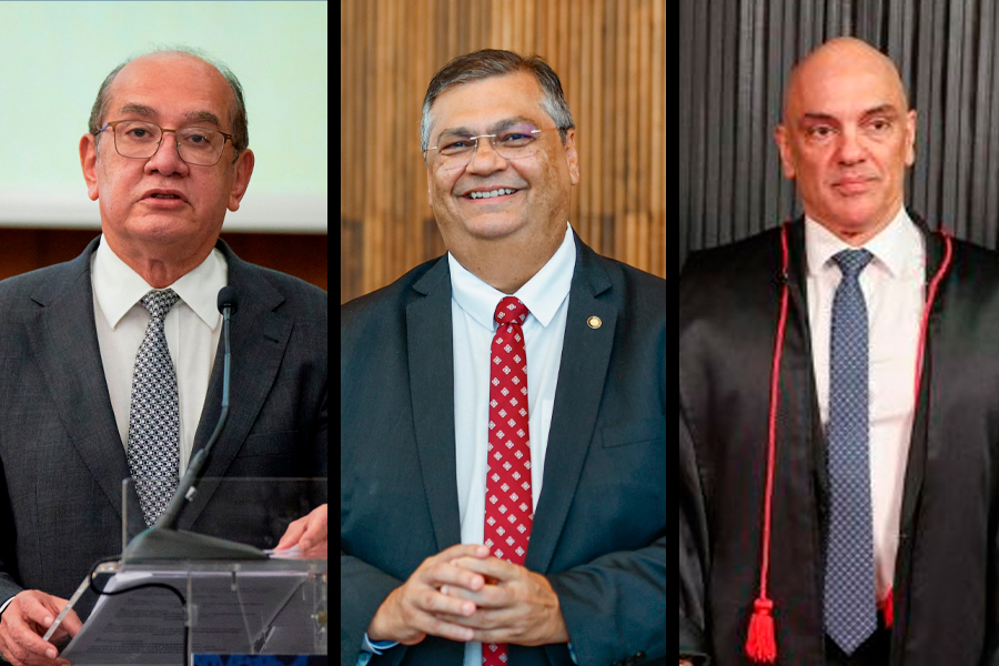 Ministros do STF Gilmar Mendes, Alexandre de Moraes e Flávio Dino participam de seminário em Cuiabá