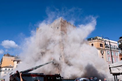 torre-medieval-em-roma-desaba-parcialmente-durante-obras-de-renovacao-e-deixa-feridos