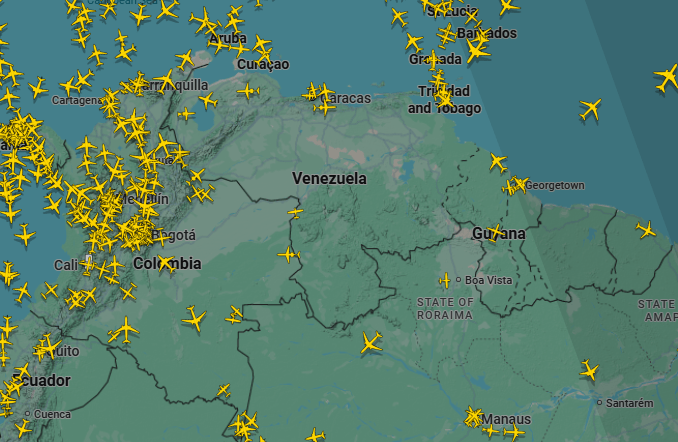 espaco-aereo-venezuelano-fica-praticamente-vazio-apos-alerta-de-seguranca-dos-eua