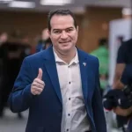 Marcelo Paz, novo executivo de futebol do Corinthians, em sua apresentação oficial no CT Joaquim Grava.