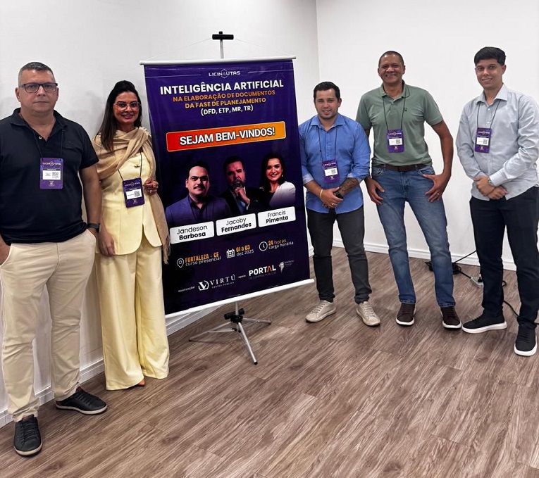 Rondonópolis capacita servidores em inteligência artificial para licitações públicas em Fortaleza nesta semana.
