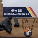 Posse ilegal de arma em Ouro Branco do Sul: homem é preso com pistola Taurus G3 9mm