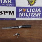 Polícia Militar atende ocorrência de violência doméstica no Jardim Adriana, em Rondonópolis, após briga envolvendo faca entre ex-casal.