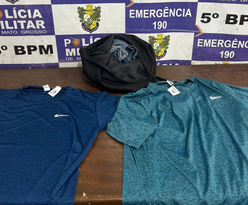 Um homem foi detido pela Polícia Militar após cometer furto em um comércio no Centro de Rondonópolis.