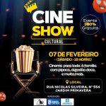 O Cine Show Cultural no Jardim Primavera acontece neste sábado (07) com cinema, pipoca e lazer gratuito para toda a comunidade de Rondonópolis.
