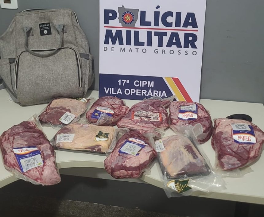 Uma mulher foi detida após tentativa de furto de carnes em supermercado no Jardim Tropical.