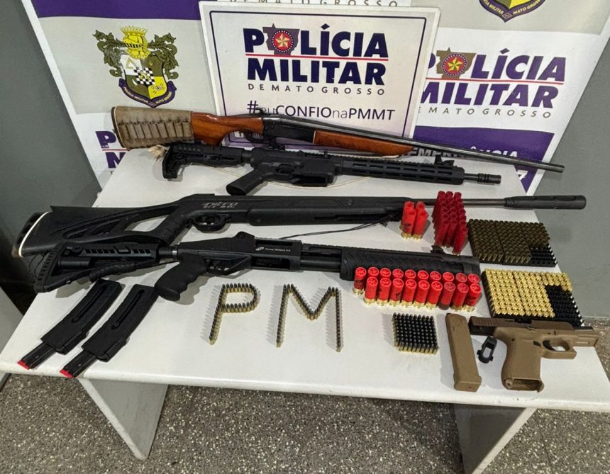 Briga entre patrão e funcionário termina com apreensão de arsenal e denúncia de posse ilegal de arma de fogo em Guiratinga.
