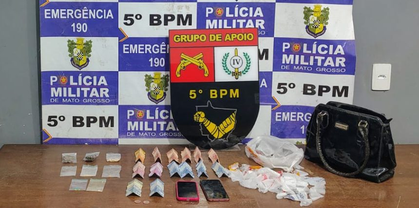 Polícia Militar realiza prisão por tráfico de drogas no Bairro Central. Dupla foi flagrada com cocaína, ecstasy e maconha em bar de Rondonópolis.