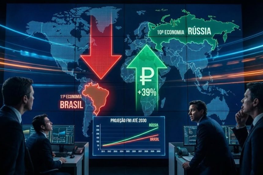 O Brasil fora do Top 10 das maiores economias mundiais é confirmado em 2025 após ser ultrapassado pela Rússia em ranking do FMI.