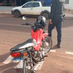 PM localiza motocicleta com registro de furto no Centro de Rondonópolis após alerta do sistema Vigia Mais.