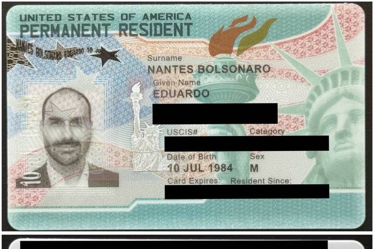 Eduardo Bolsonaro obtém green card e conquista residência permanente nos EUA
