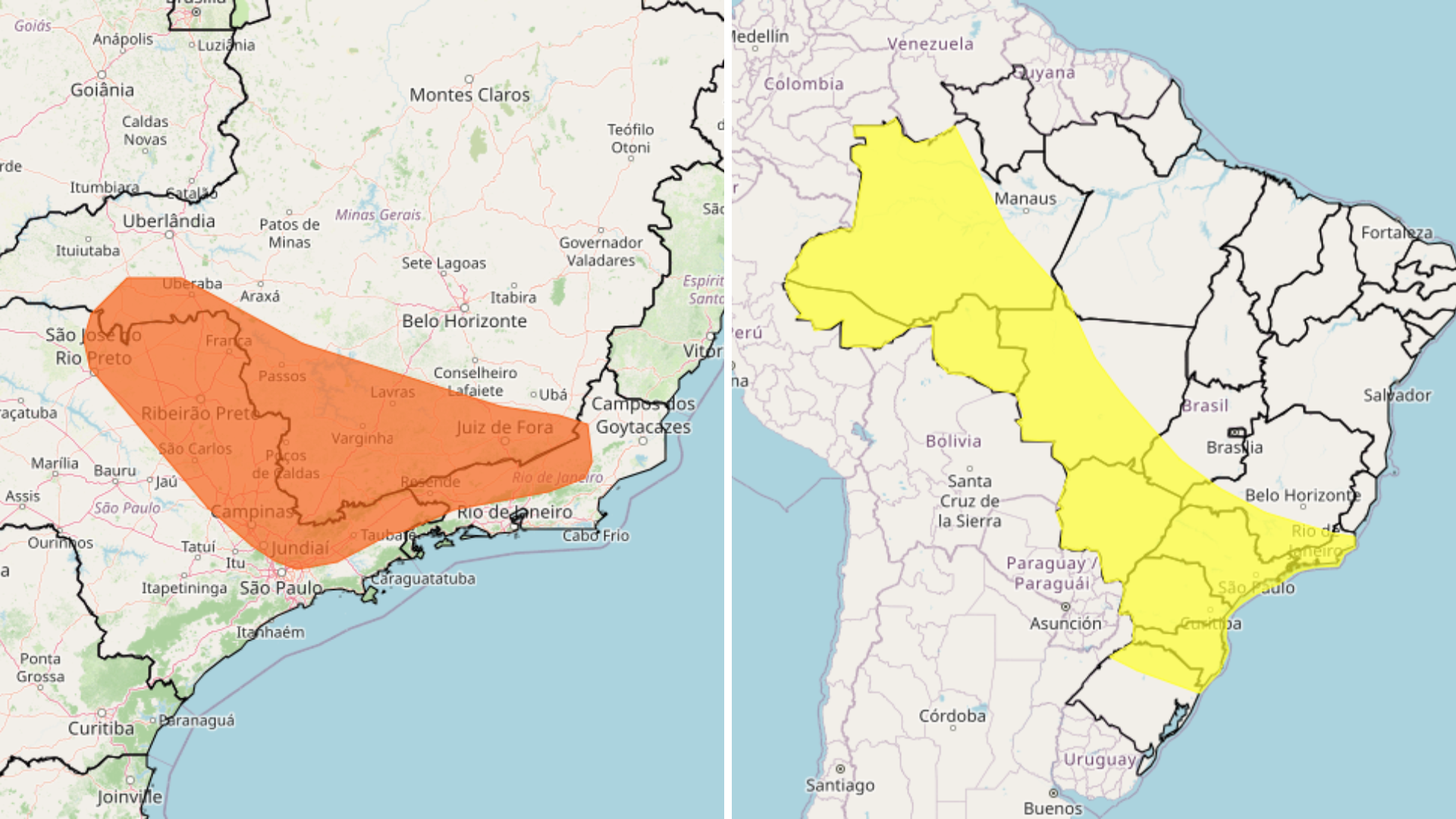 Inmet emite alertas para tempestades em doze estados brasileiros